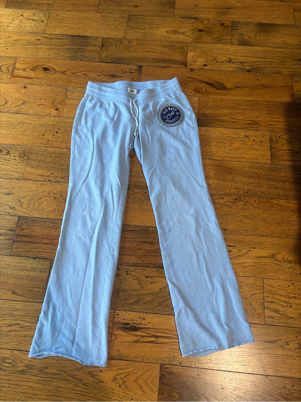 Y2K Old Navy Light Blue Women’s Flare Leg Sweatpants with Logo Size Small